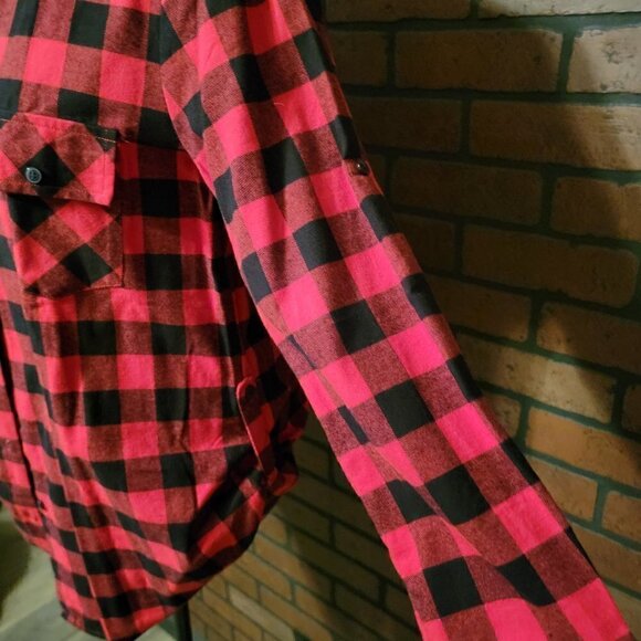 NWOT Matchstick button down buffalo flannel plaid shirt with roll up sleeve - Picture 3 of 9